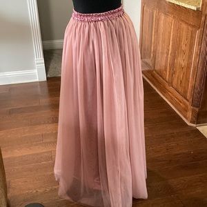 Mauve tulle ballgown skirt